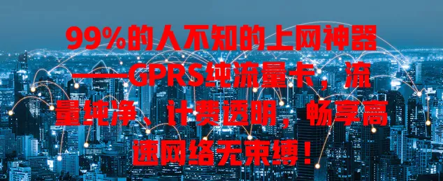 99%的人不知的上网神器——GPRS纯流量卡，流量纯净、计费透明，畅享高速网络无束缚！
