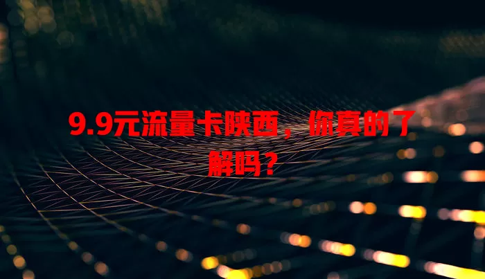 9.9元流量卡陕西，你真的了解吗？