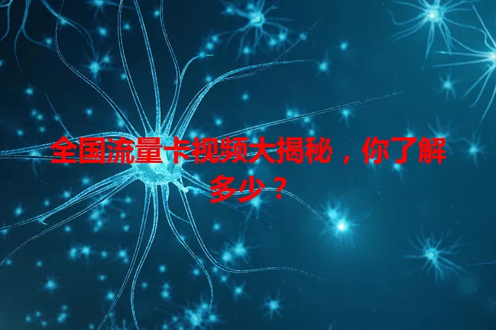 全国流量卡视频大揭秘，你了解多少？