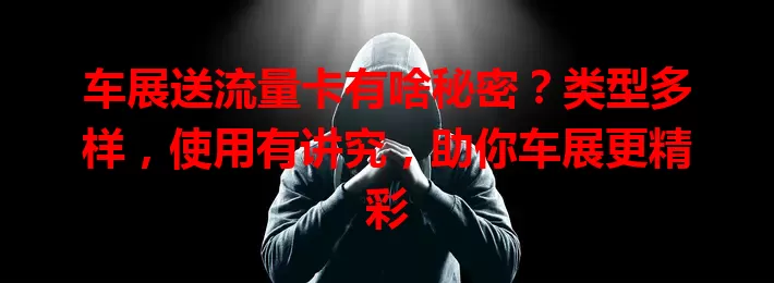 车展送流量卡有啥秘密？类型多样，使用有讲究，助你车展更精彩