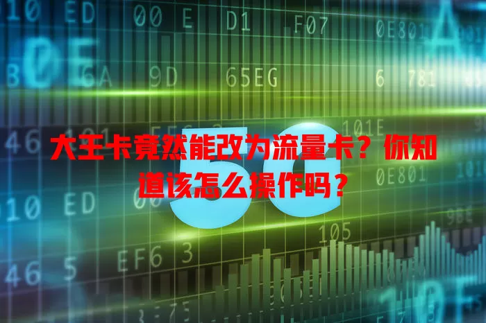 大王卡竟然能改为流量卡？你知道该怎么操作吗？