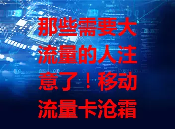 那些需要大流量的人注意了！移动流量卡沧霜卡超划算