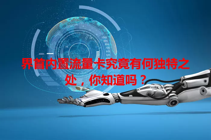 界首内置流量卡究竟有何独特之处，你知道吗？