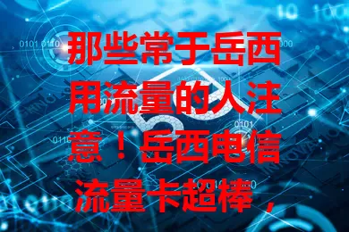 那些常于岳西用流量的人注意！岳西电信流量卡超棒，流量足、信号稳、覆盖广，套餐灵活，贴心服务，让你在岳西随时随地畅享网络无压力！