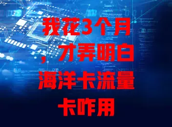我花3个月，才弄明白海洋卡流量卡咋用