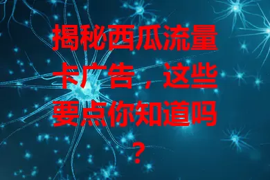 揭秘西瓜流量卡广告，这些要点你知道吗？