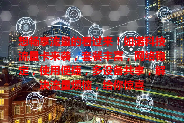 想畅享流量的看过来！如诺科技流量卡来袭，套餐丰富，网络稳定，使用便捷，多设备共享，解决流量烦恼，给你惊喜