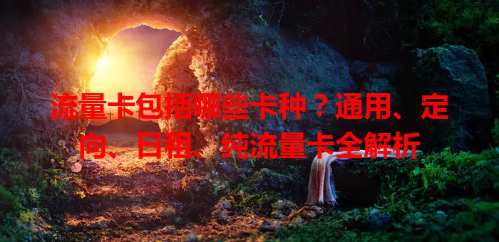 流量卡包括哪些卡种？通用、定向、日租、纯流量卡全解析