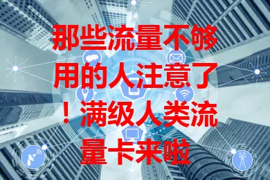 那些流量不够用的人注意了！满级人类流量卡来啦