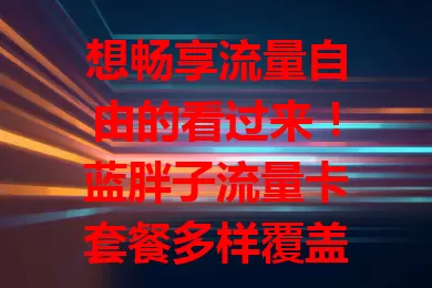 想畅享流量自由的看过来！蓝胖子流量卡套餐多样覆盖广，使用便捷，解决流量困扰！