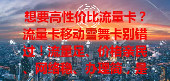 想要高性价比流量卡？流量卡移动雪舞卡别错过！流量足、价格亲民、网络稳、办理简，是众多用户心仪之选，你也快来考虑下吧！