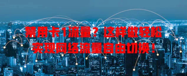 禁用卡1流量？这样做轻松实现网络流量自由切换！