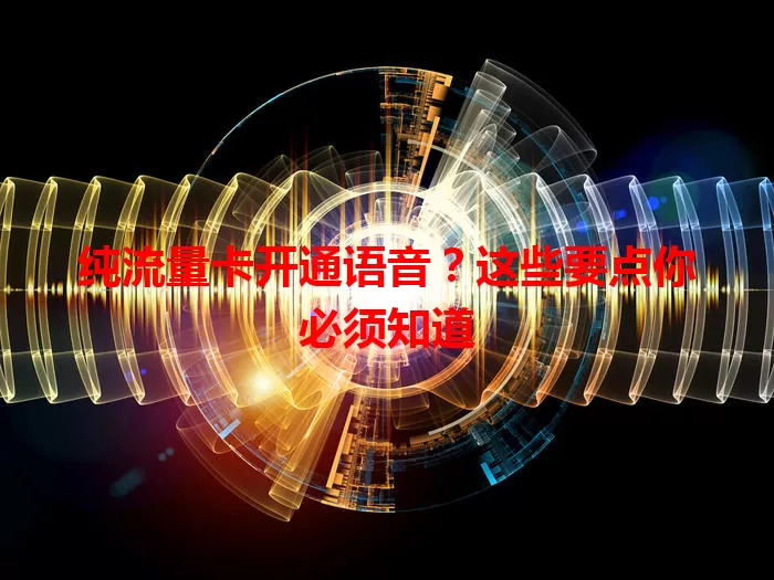 纯流量卡开通语音？这些要点你必须知道