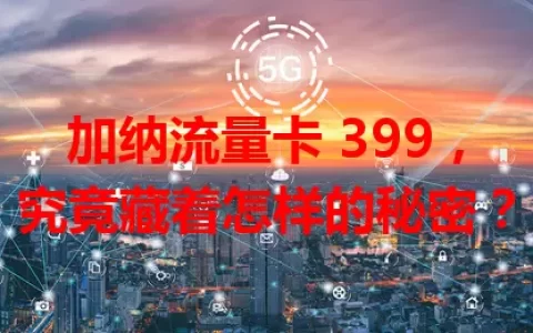 加纳流量卡 399，究竟藏着怎样的秘密？