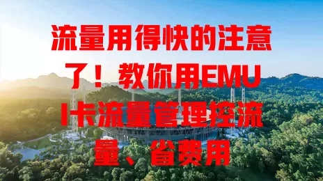流量用得快的注意了！教你用EMUI卡流量管理控流量、省费用