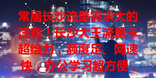 常居长沙流量需求大的注意！长沙大王流量卡超给力，额度足、网速快，办公学习超方便，套餐性价比高，多种选择任你挑，速来畅享精彩网络生活！