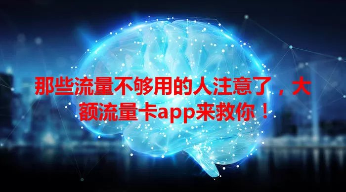 那些流量不够用的人注意了，大额流量卡app来救你！