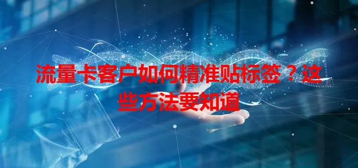 流量卡客户如何精准贴标签？这些方法要知道