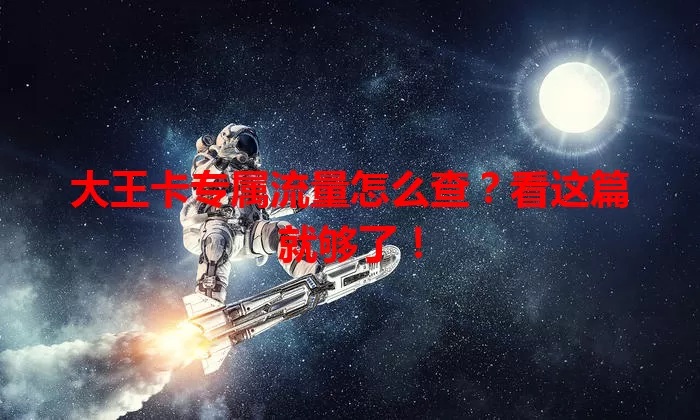 大王卡专属流量怎么查？看这篇就够了！