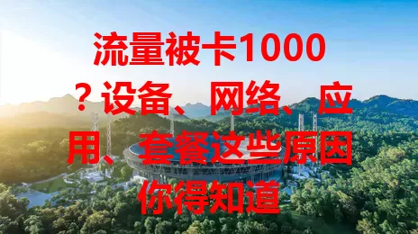 流量被卡1000？设备、网络、应用、套餐这些原因你得知道