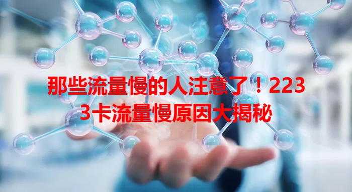那些流量慢的人注意了！2233卡流量慢原因大揭秘