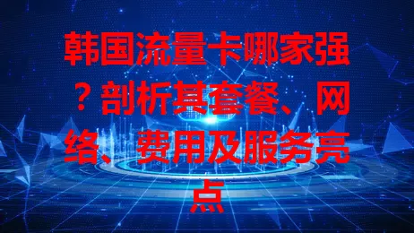 韩国流量卡哪家强？剖析其套餐、网络、费用及服务亮点