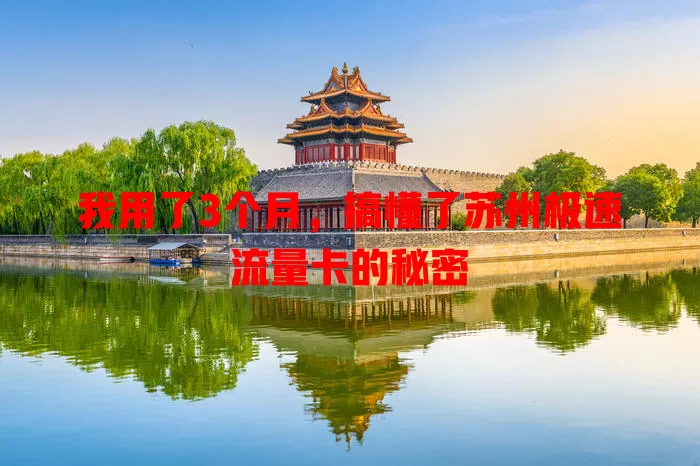 我用了3个月，搞懂了苏州极速流量卡的秘密