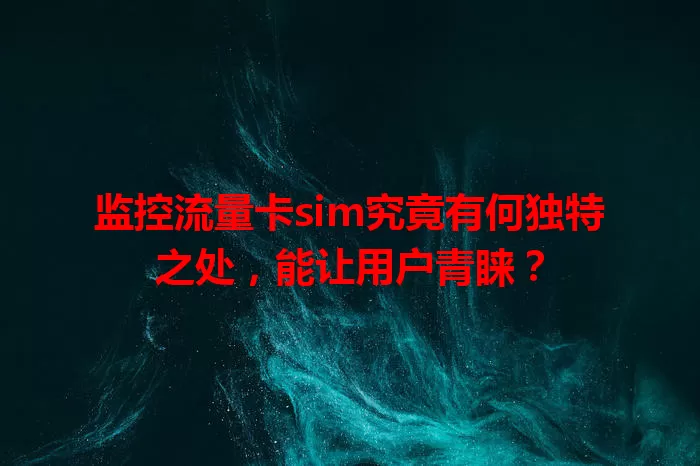 监控流量卡sim究竟有何独特之处，能让用户青睐？