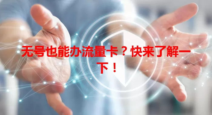 无号也能办流量卡？快来了解一下！