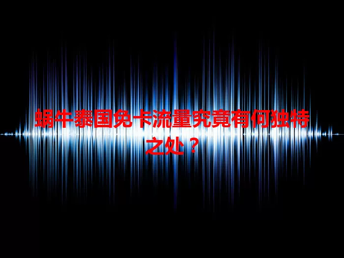 蜗牛泰国免卡流量究竟有何独特之处？
