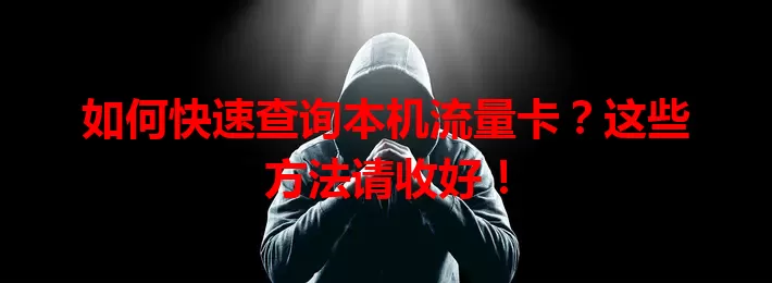 如何快速查询本机流量卡？这些方法请收好！