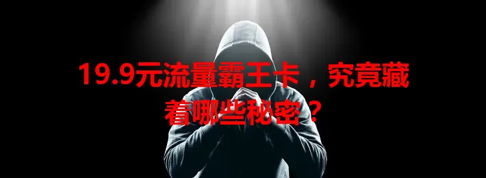 19.9元流量霸王卡，究竟藏着哪些秘密？