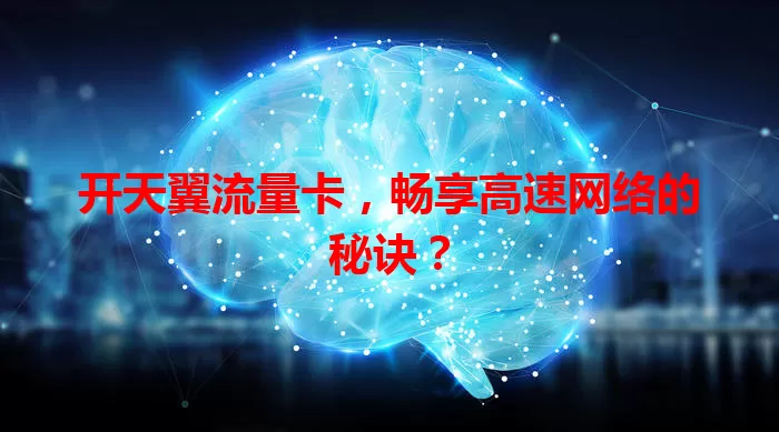 开天翼流量卡，畅享高速网络的秘诀？