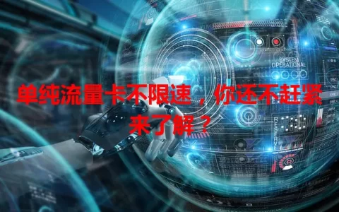 单纯流量卡不限速，你还不赶紧来了解？