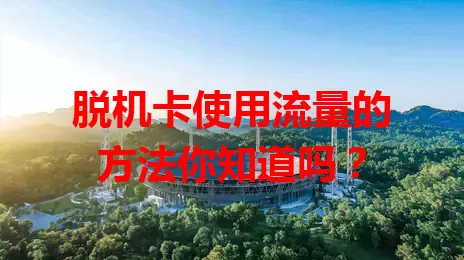 脱机卡使用流量的方法你知道吗？