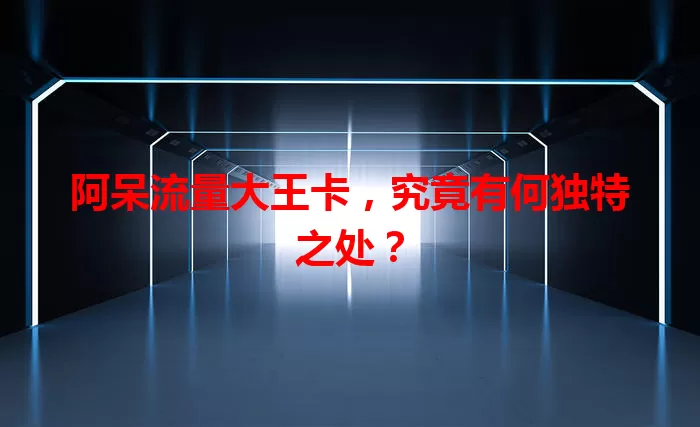 阿呆流量大王卡，究竟有何独特之处？