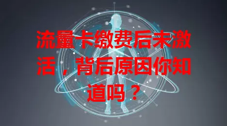流量卡缴费后未激活，背后原因你知道吗？