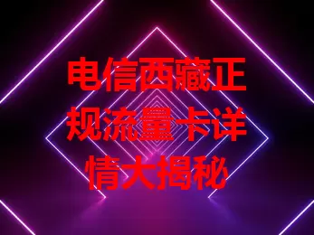 电信西藏正规流量卡详情大揭秘