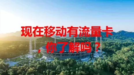 现在移动有流量卡，你了解吗？
