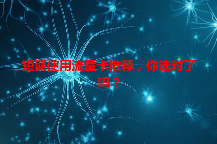 短期使用流量卡推荐，你选对了吗？